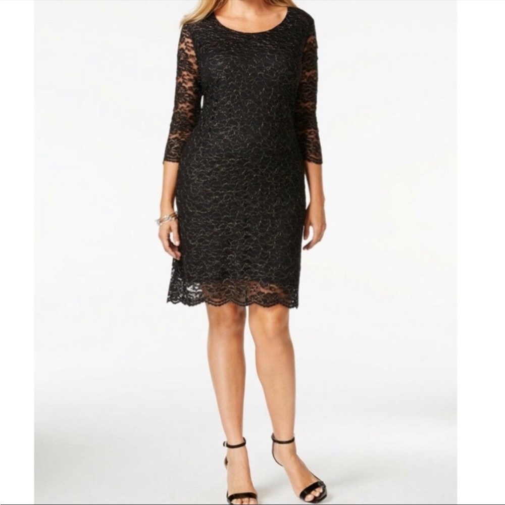 Black and Gold Lace Dress